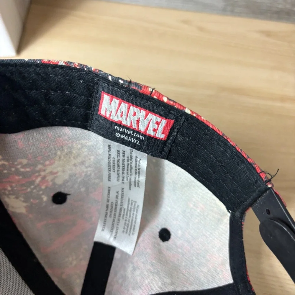 Deadpool Hat Cap Snap Back Black Red Marvel Adjustable Men